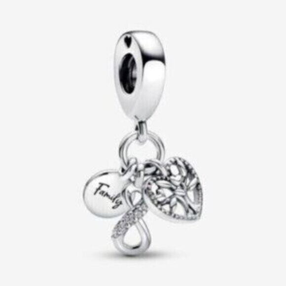 Pandora Family Infinity Triple Dangle Charm - Picture 1 of 4